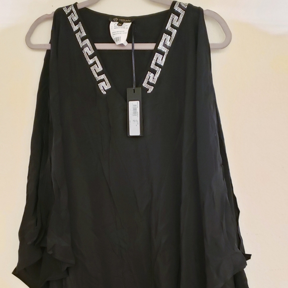Versace Beachwear Womens Black CoverUp with Crystal Collared - Picture 2 of 6
